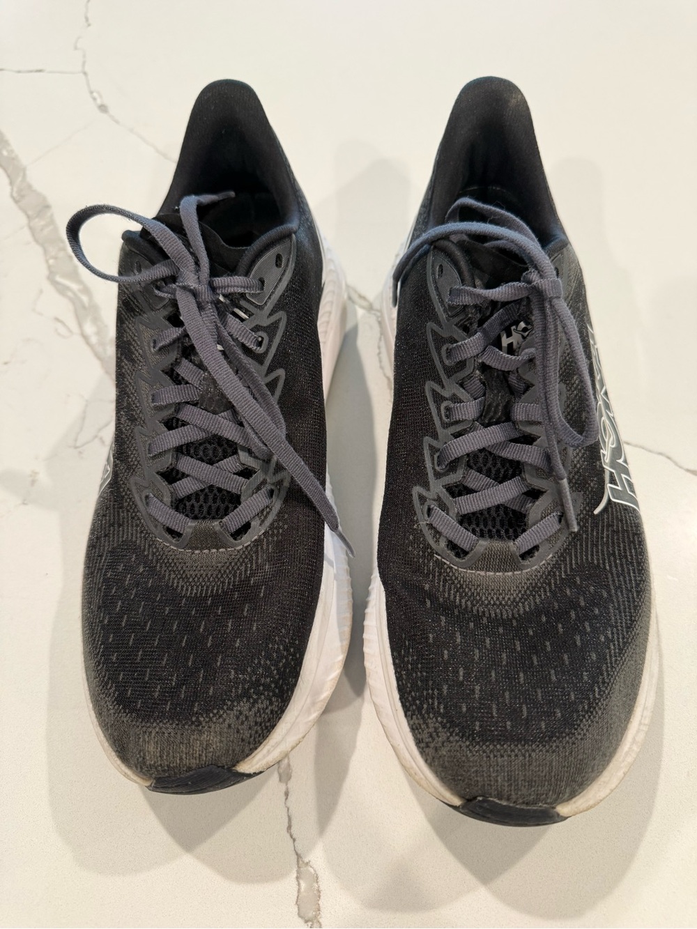 Hoka Mach 6 -  Women’s Black Athletic Sneakers with White Sole